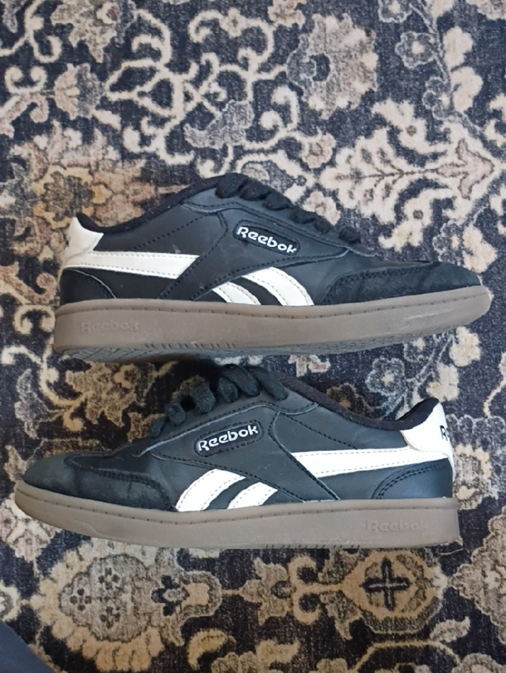 Reebok Black & White Retro Low-Top Sneakers